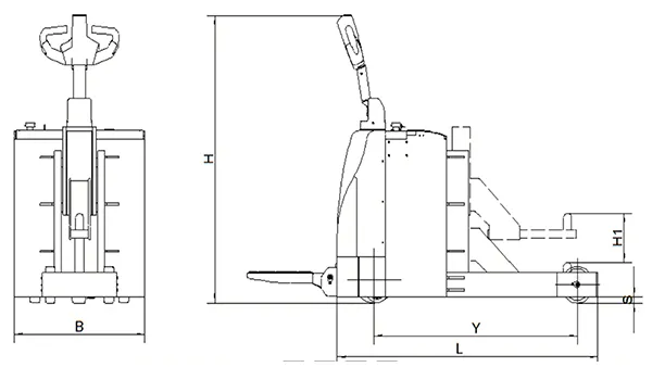 Tracteur de remorquage électrique à conducteur debout STB30B (Tracteur électrique industriel)